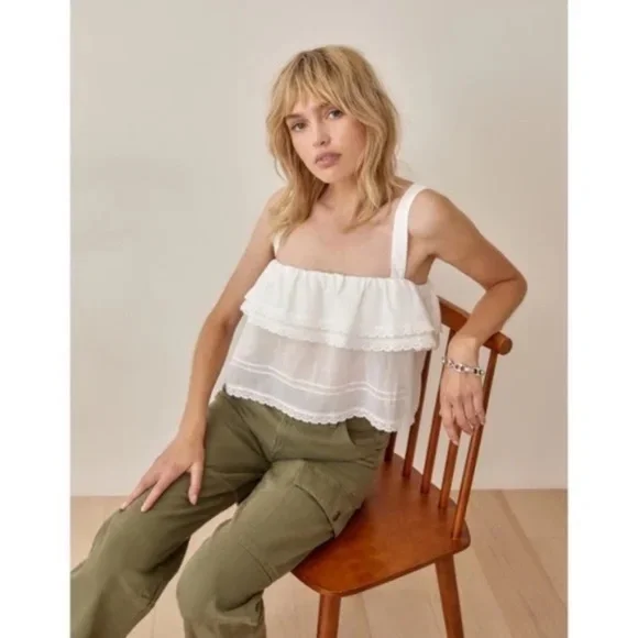 NWT Reformation Tarragon Organic Cotton Top Small - Picture 4 of 6